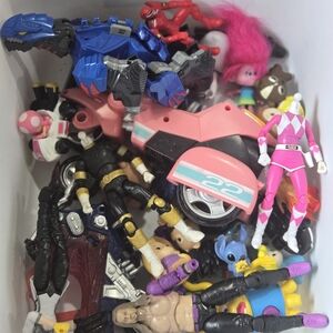 Assorted Kids Toy Figure & Vehicle Bundle - Pink, Blue, Black